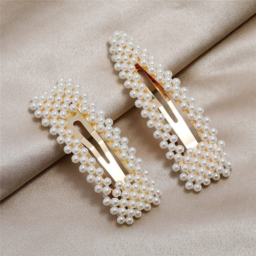 Women Hair Accessories Handmade Pearl Barrette Clip Set Flower Bobby Hairpins - Picture 8 of 8
